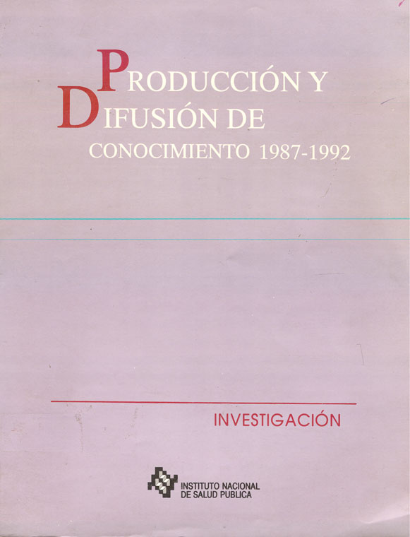 Produccion y difusion de conocimiento 1987-1992: Investigación
      <i>es</i>