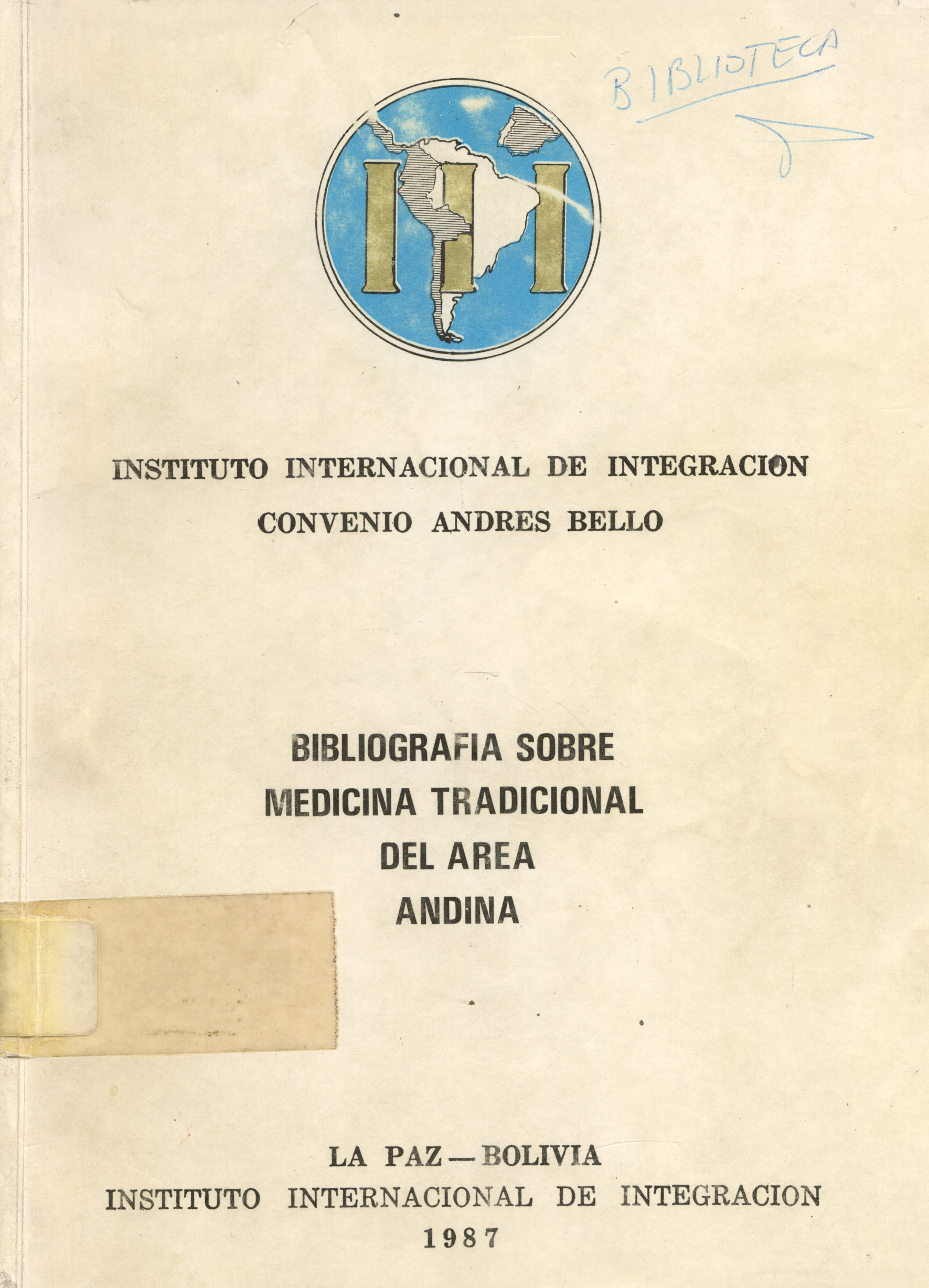 Bibliografia sobre medicina tradicional del area Andina