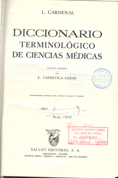 Diccionario terminologico de ciencias medicas