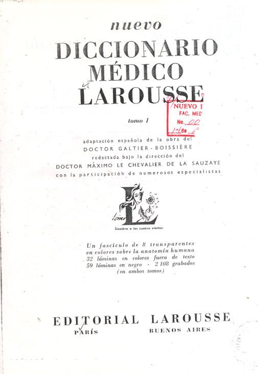Nuevo diccionario medico Larousse