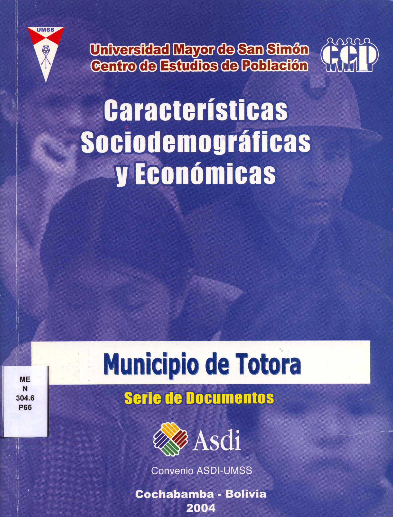 Caracteristicas sociodemograficas y economicas municipio de totora