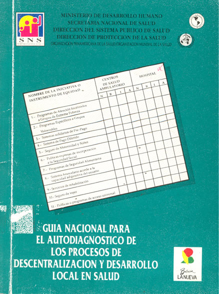 Guia nacional para el autodiagnóstico de los procesos de desentralización y desarrollo local en salud