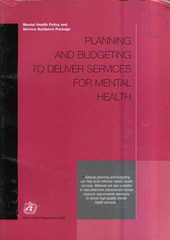 Planning and budgeting to deliver services for mental health
