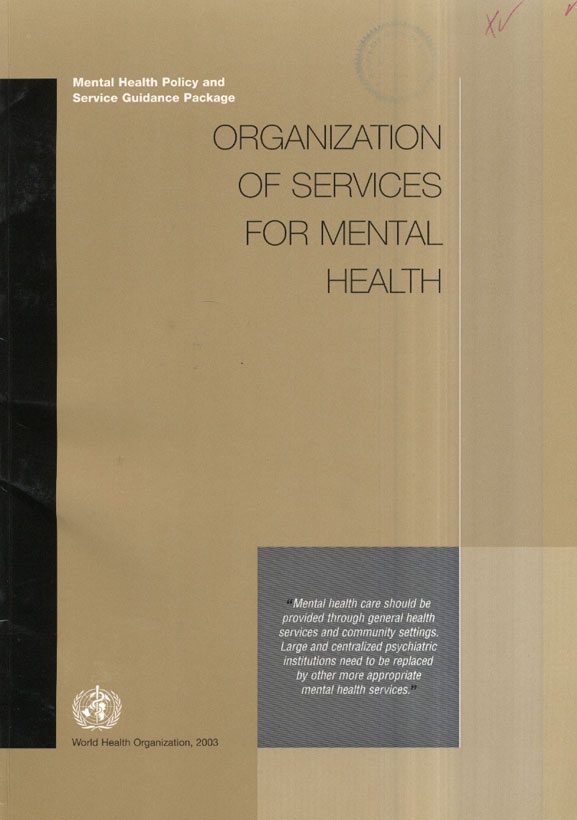 Organmization of services for mental health