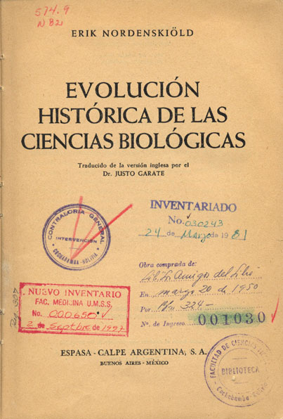 Evolucion historica de las ciencias biologicas