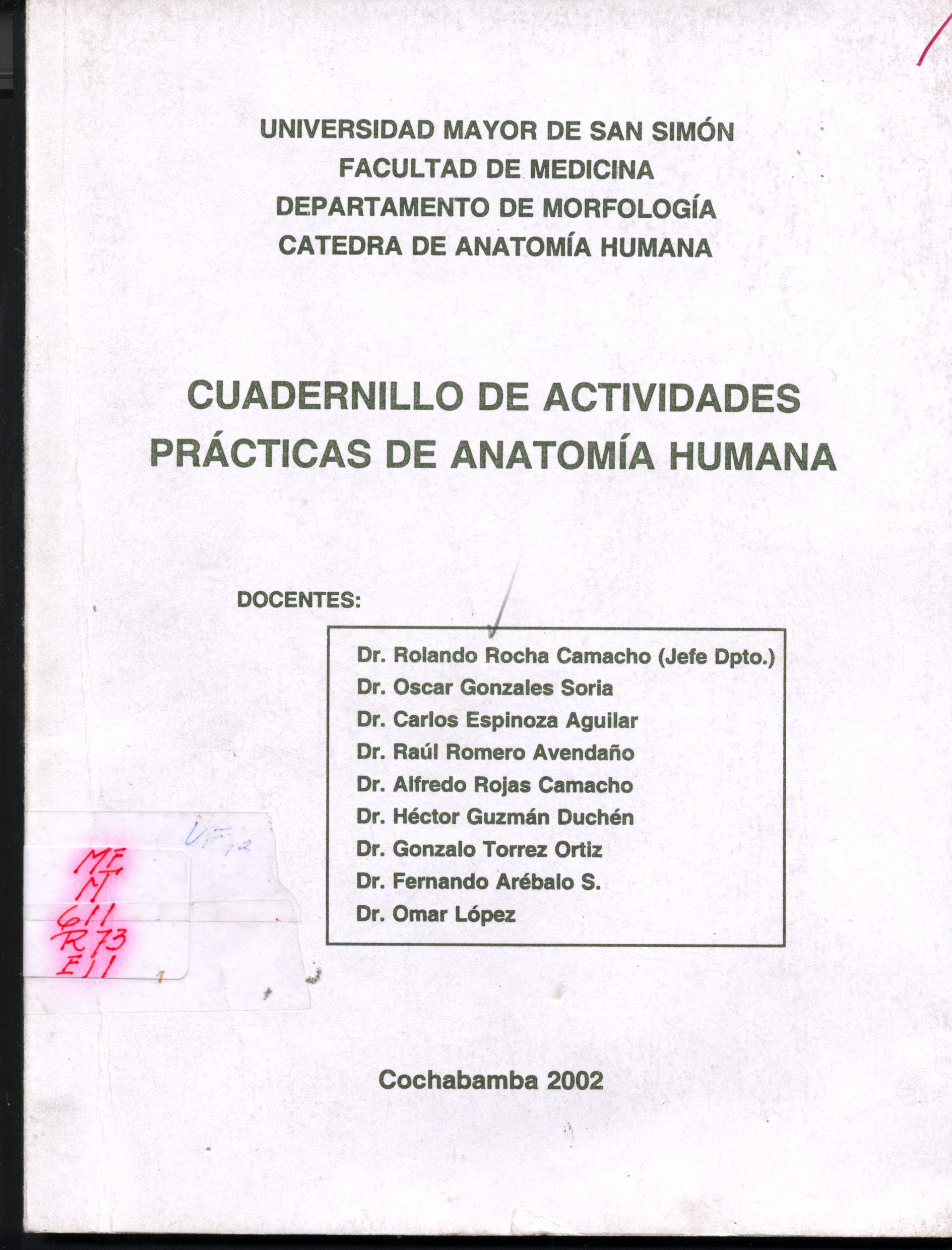 Cuadernillo de actividades practicas de anatomia humana
      <i>es</i>