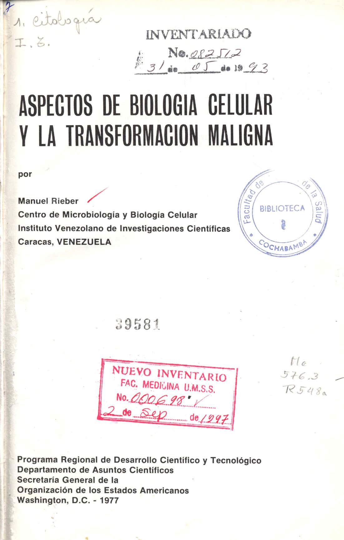 Aspectos de biologia celular y la transformación maligna