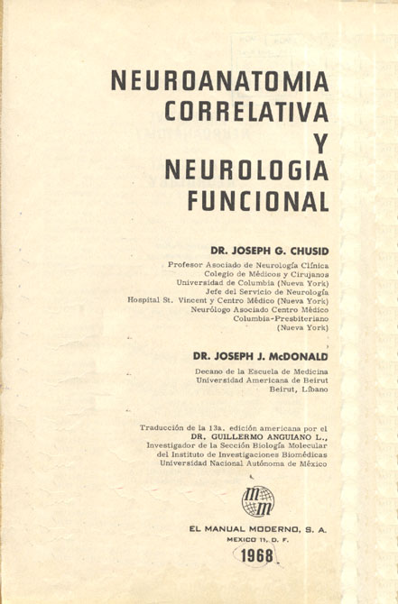 Neuroanatomia correlativa y neurologia funcional