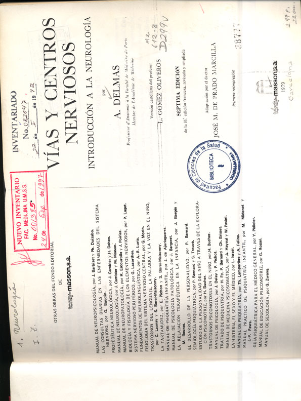 Viass y Centros Nerviosos; Introducción a la Neurologia
