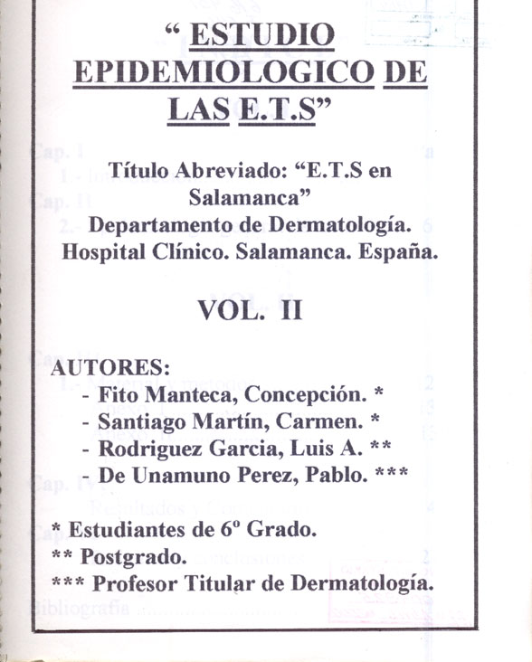Estudio Epidemiologico de las ETS