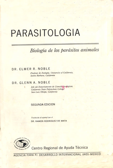 Parasitologia: Biologia de los Parasitos Animales