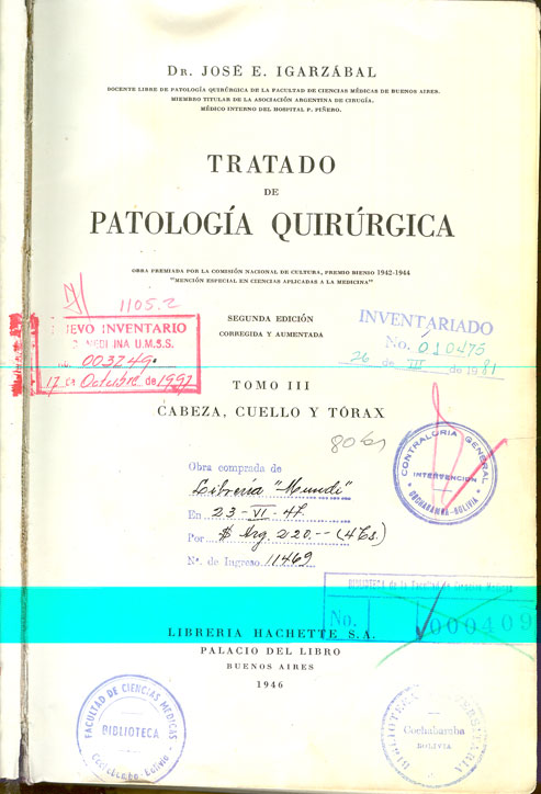 Tratado de patologia quirurgica; cabeza, cuello y torax