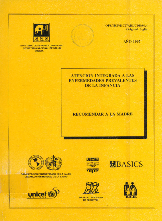 Atención integrada a las enfermedades prevalentes de la infancia: Recomendar a la madre o al acompañante