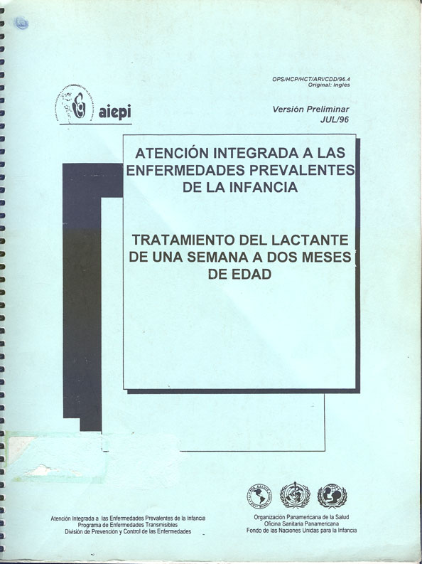 Tratamiento del lactante de una semana a dos meses de edad