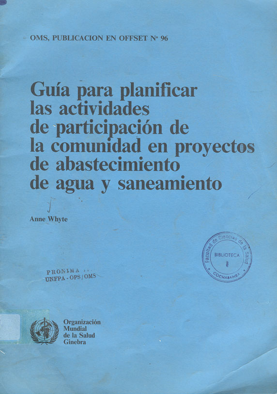 Guia para planificar las actividades de participación de la comunidad en proyectos de abastecimmiento de agua y saneamiento