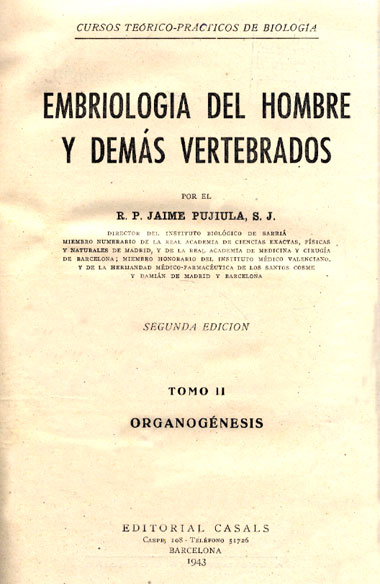 Embriologia del hombre y demas vertebrados