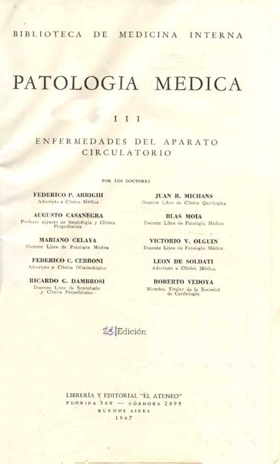 Patología  medica III; enfermedades del aparato circulatorio