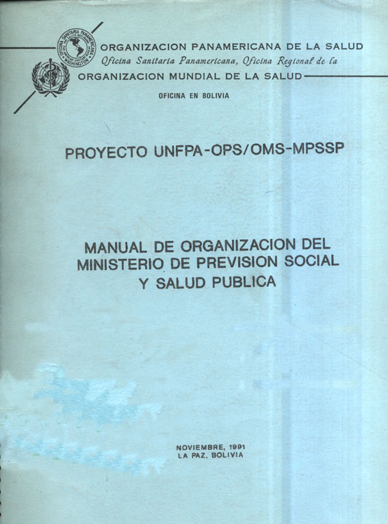 Manual de organizacion del ministerio de prevision social y salud publica