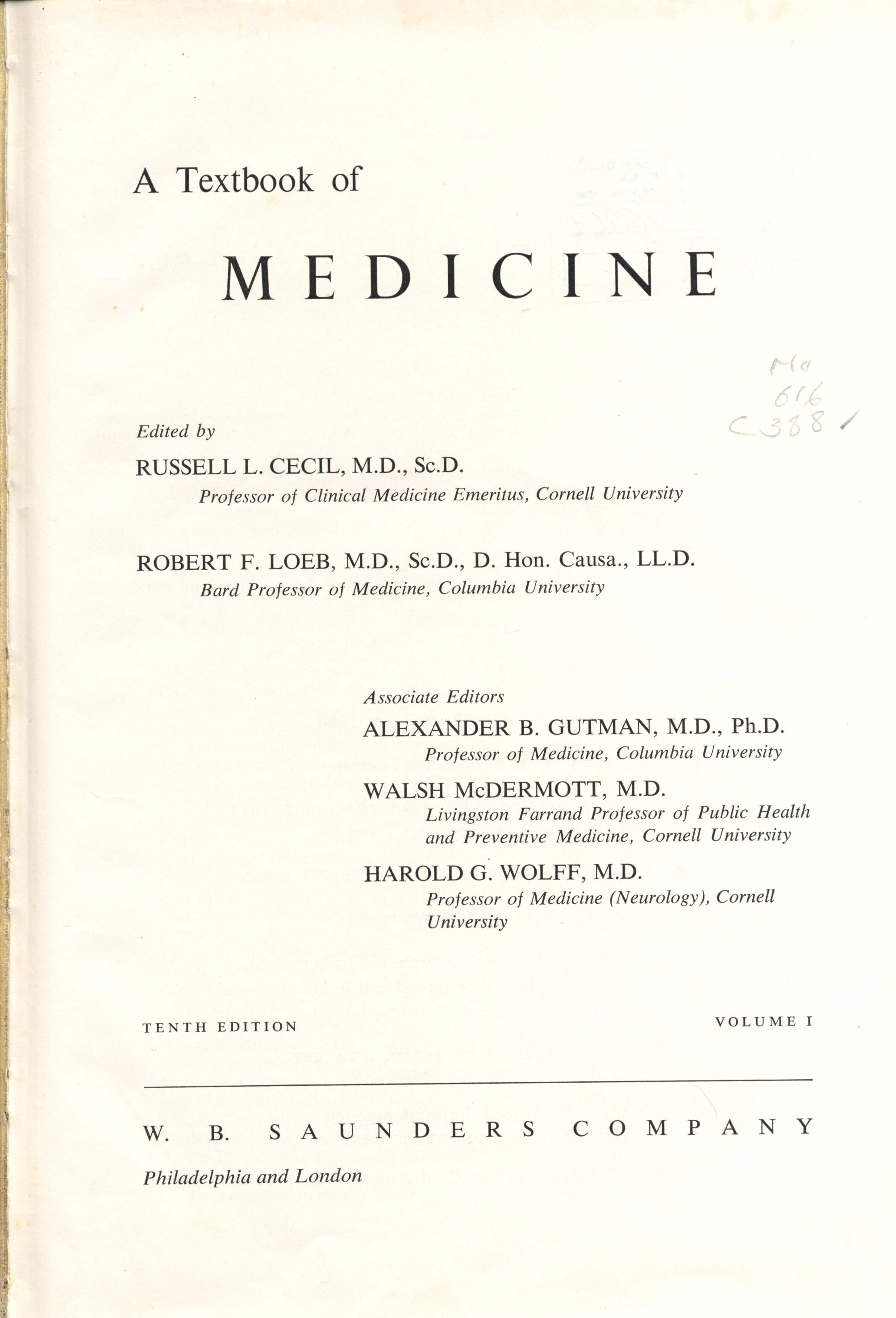 A textbook of Medicine
