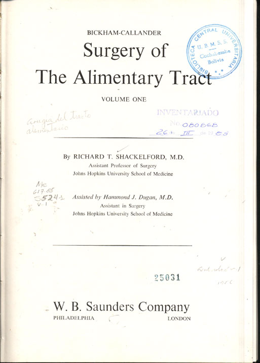 Surgery of the alimentary tract
