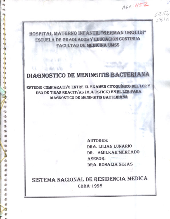Diagnostico de meningitis bacteriana