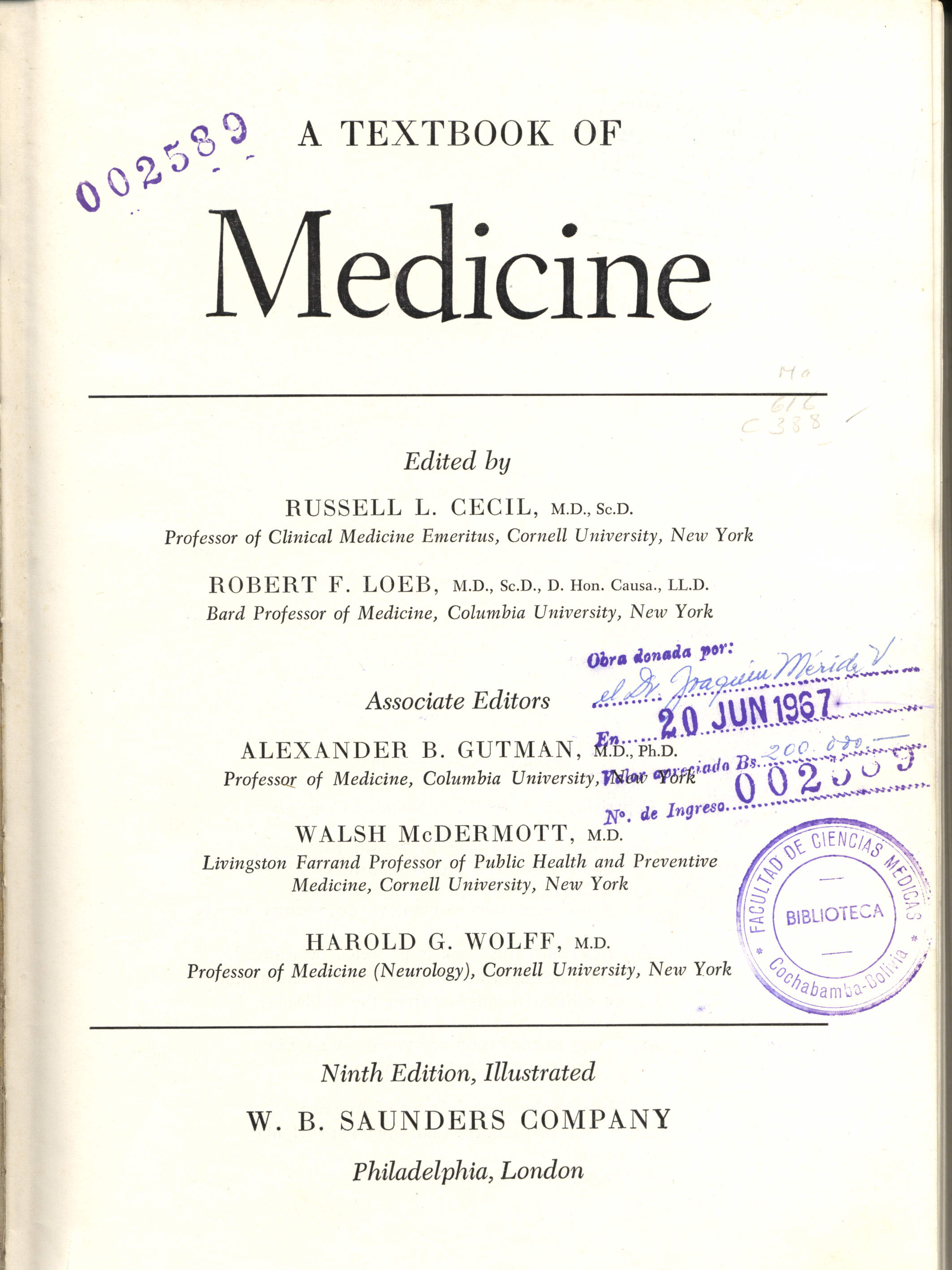 A Textbook medicine