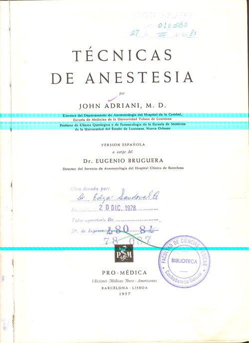 Tecnicas de anestesia