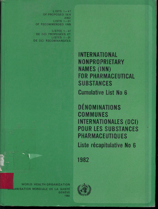 International nonproprietary names (INN) for pharmaceutical substances