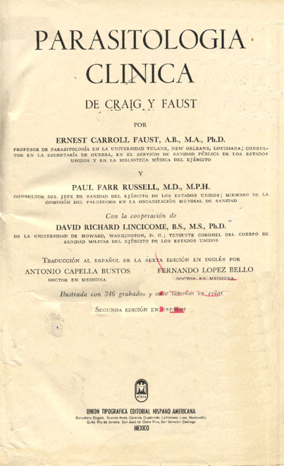 Parasitologia Clinica de Craig Faust