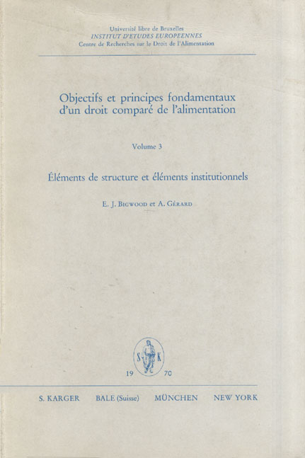 Objectifs et Principes Fondamentaux d'un droit compare de L'alimentation