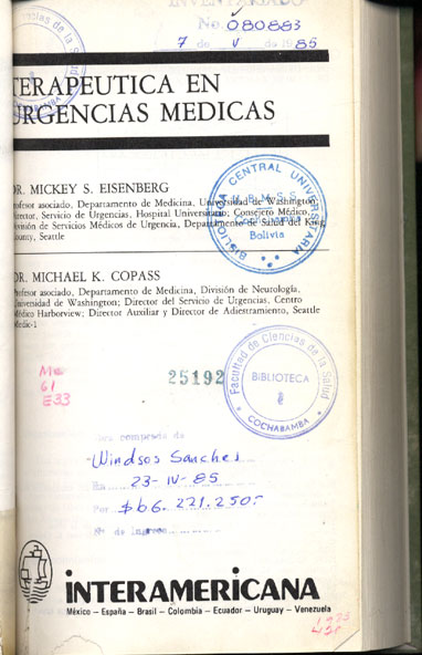 Terapeutica en Urgencias Medicas