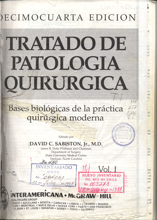 Tratado de Patologia Quirùrgica; Bases biológicas de la practica quirúrgica moderna