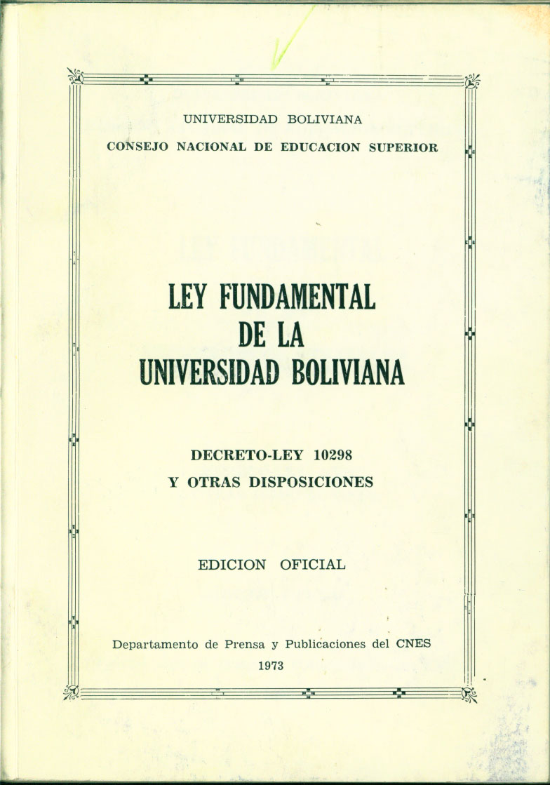 Ley Fundamental de la Universidad Biliviana
      <i>es</i>