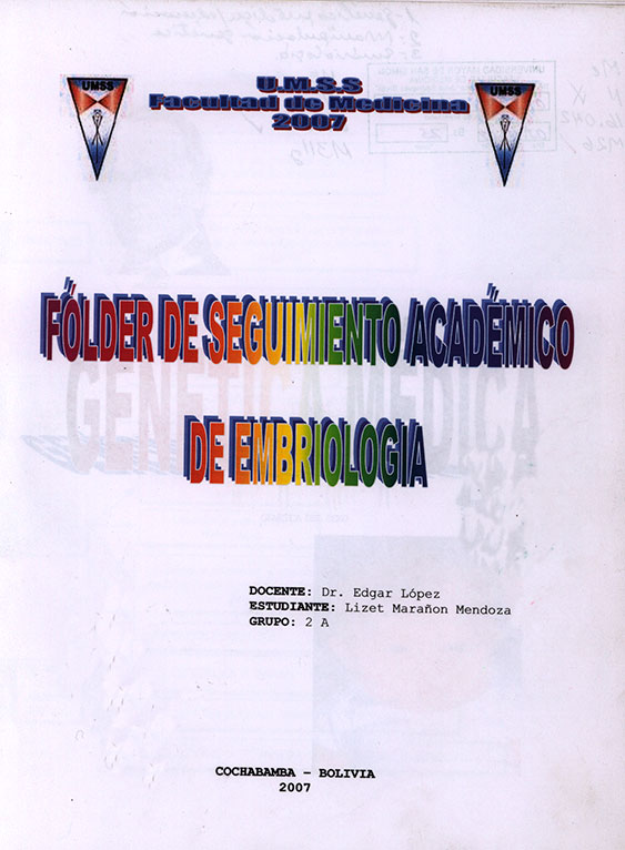 Genetica Medica: fólder de seguimiento academico de embriologia