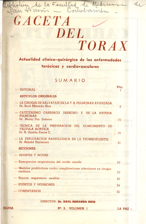 Actualidad clinico quirurgica de las enfermedades toracicas y cardiovascular