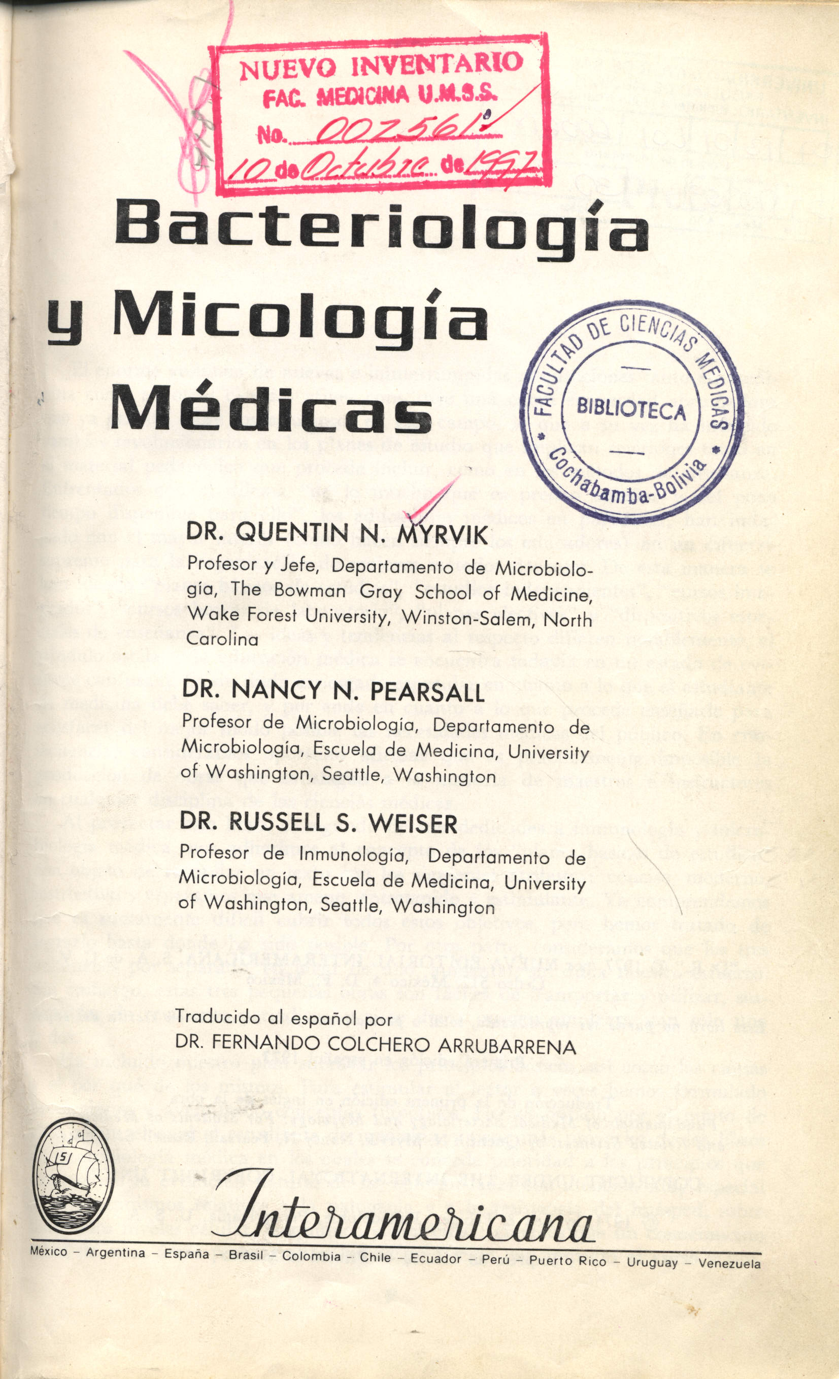 Bacteriologia y Micologia Medicas