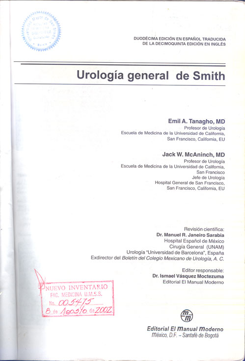 Urologia general de Smith