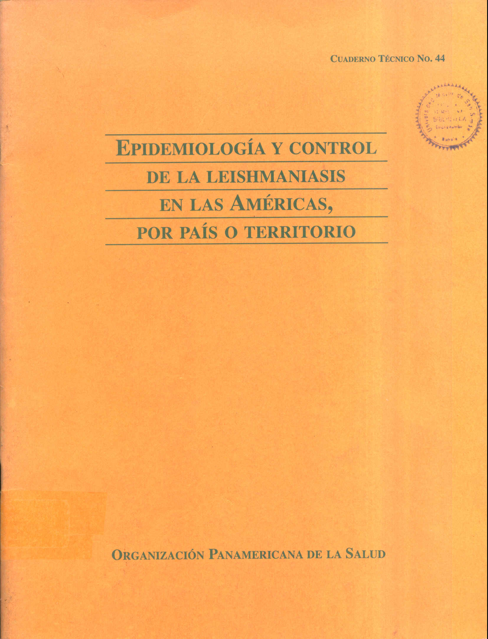 Epidemiologia de la leishmaniasis en las americas, por pais o territorio