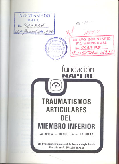 Traumatismos articulares del miembro inferior: cadera rodilla tobillo
      <i>es</i>