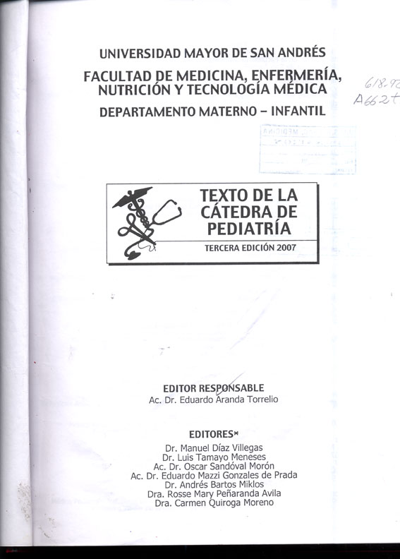 Texto de la catedra de pediatria