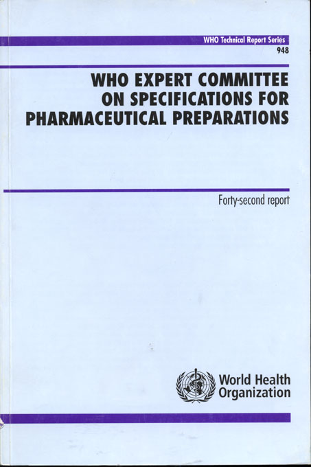 Who expert committee on specifications for pharmaceutical preparations