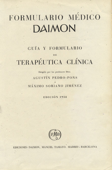 Formulario medico Daimon, Guia y formulario de terapeutica clinica