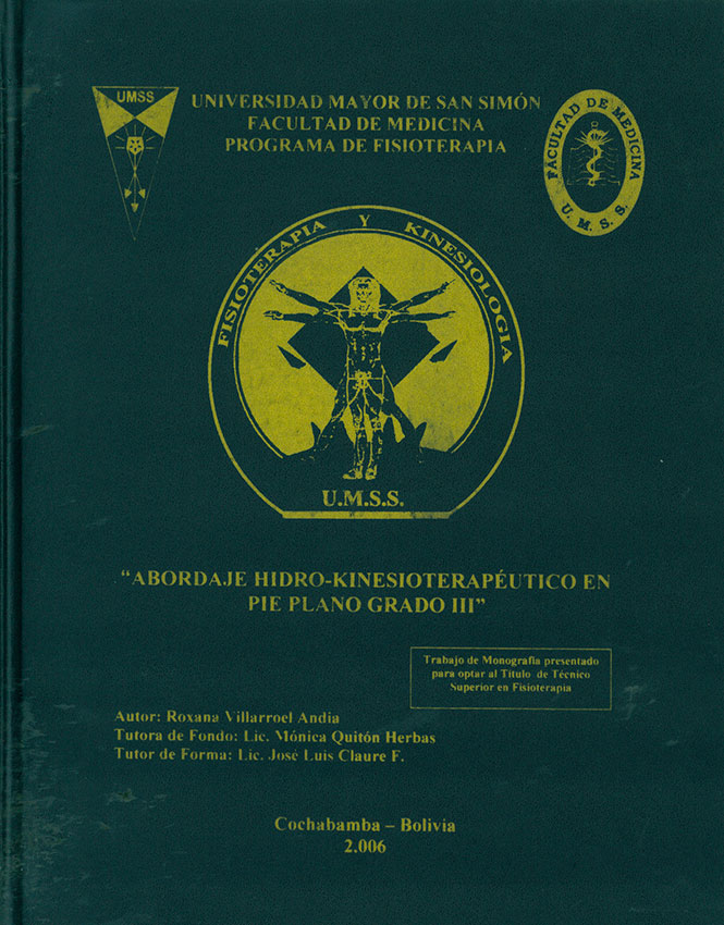 Abordaje Hidro-Kinesioterapéutico en Pie Plano Grado III