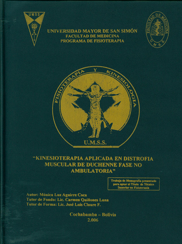 Kinesiotererapia Aplicada en Distrofia Muscular de Duchenne Fase  no Ambulatoria