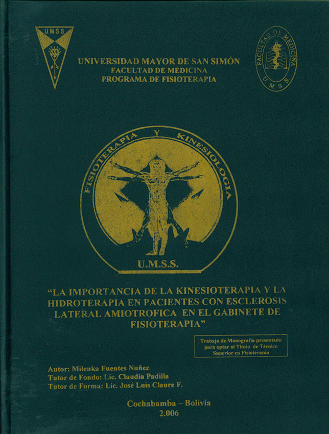 La Importancia de la Kinesioterapia y la Hidroterapia en Pacientes con Esclerosis Lateral Amiotrofica en el Gabinete de FIsioterapia