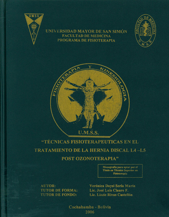 Técnicas Fisioterapéuticas en el Tratamiento de la  Hernia Discal L4- L5 Post Ozonoterapia