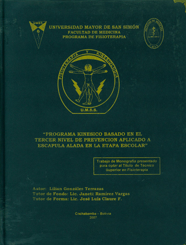 Programa Kinesico Basado en el  Tercer Nivel de Prevención Aplicado a Escapula Alada en la Etapa Escolar
