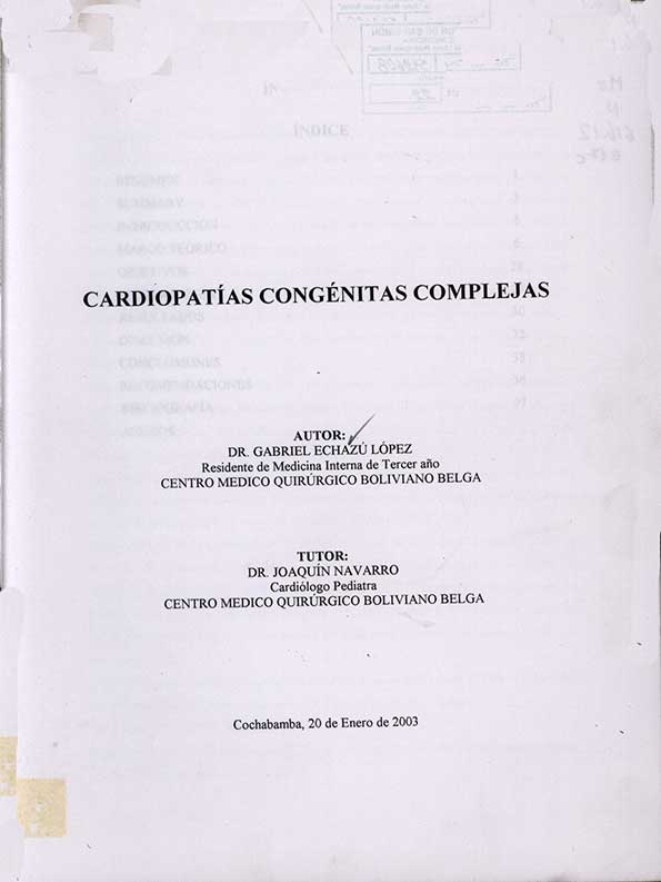 Cardiopatías Congénitas Complejas