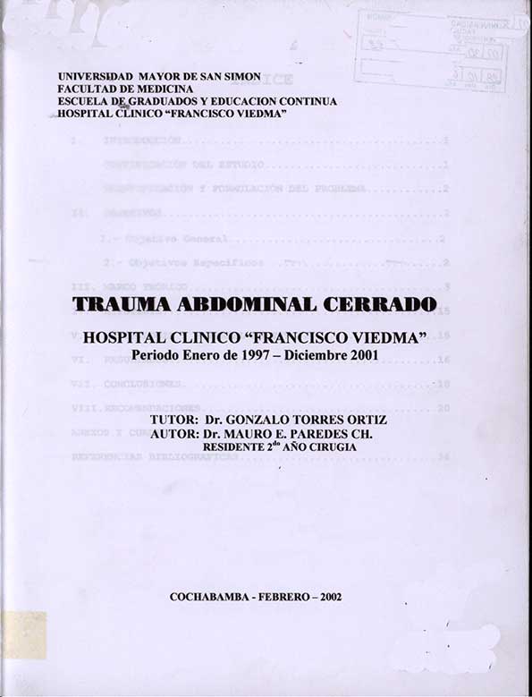 Trauma Abdominal Cerrado