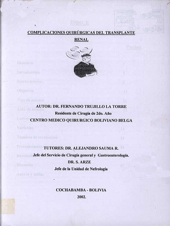Complicaciones quirúrgicas del Transplante Renal